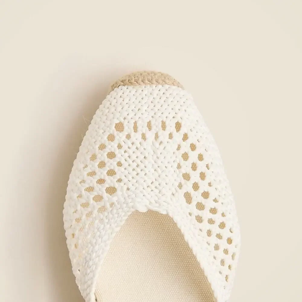 NEW J.Crew Made-in-Spain Lace-up Espadrilles Crochet Cream Wedges SZ 9 PERFECT